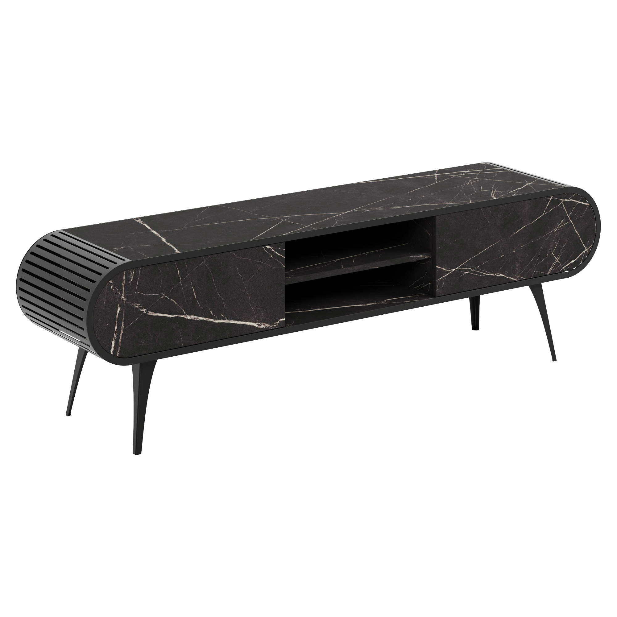 TV-Bänk Yukon Svart Grigia Pietra 180 cm