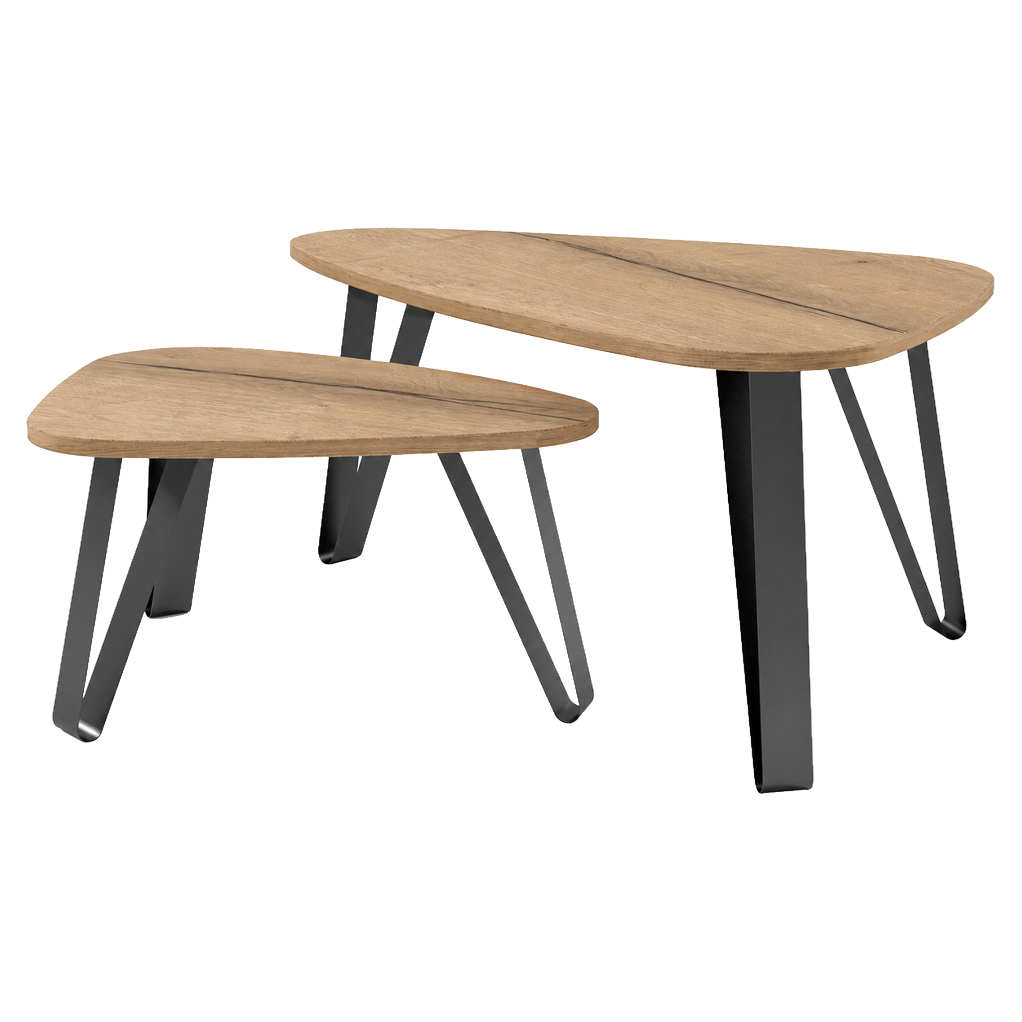 Set med Soffbord Grande Naturlig Halifax-Ek 94 & 63 cm