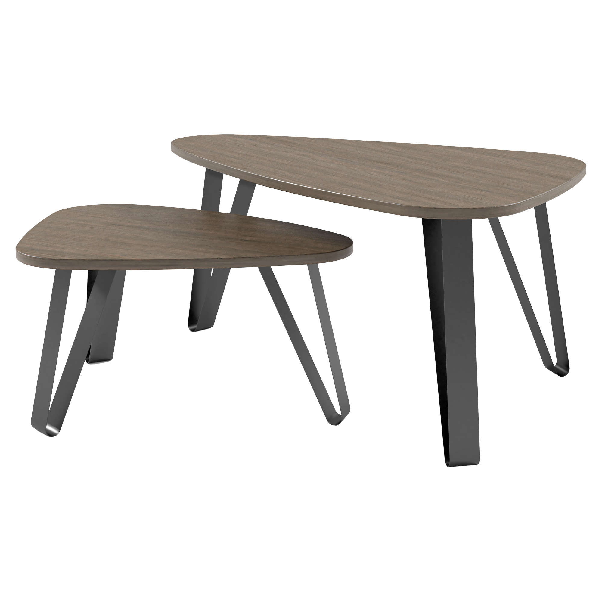 Set med Soffbord Grande Franklin Tobaksvalnöt 94 & 63 cm