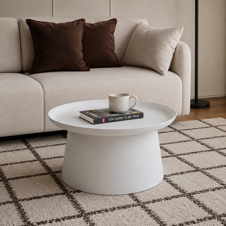 Soffbord Marcolux Vit Ø70 cm