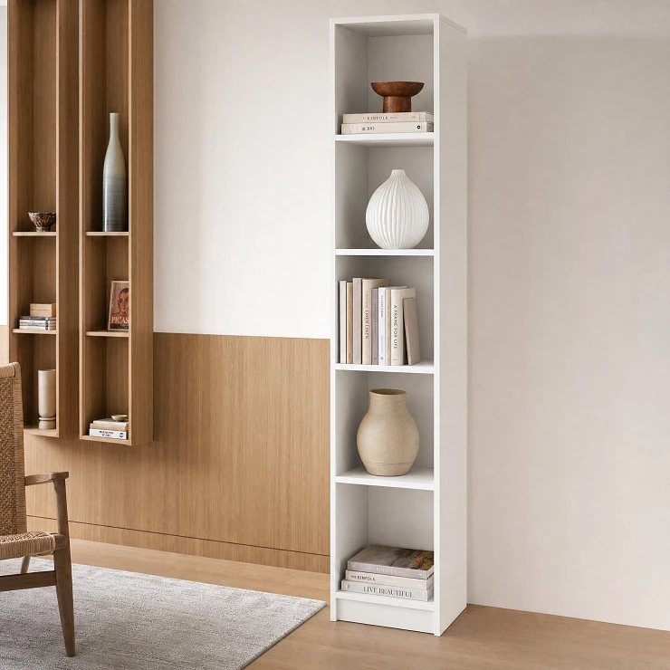 Bokhylla Villa Altum Vit 40x30x180 cm