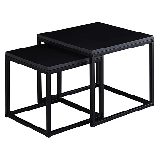 Set med Sidobord <strong>Ellison</strong>  Svart 50x50 cm & 40x40 cm