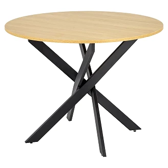 Matbord <strong>Munli</strong>  Gyllene Ek, Svart Ø100 cm