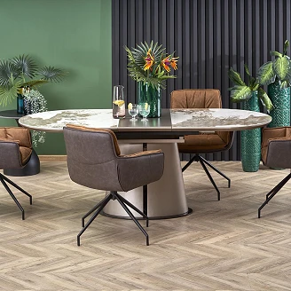Matbord Förlängning <strong>Rovni</strong>  Beige Marmor, Cappuccino 160x90 cm