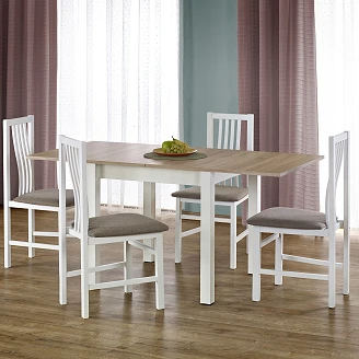 Matbord <strong>Granzia</strong>  Sonoma Ek, Vit 80x80 cm