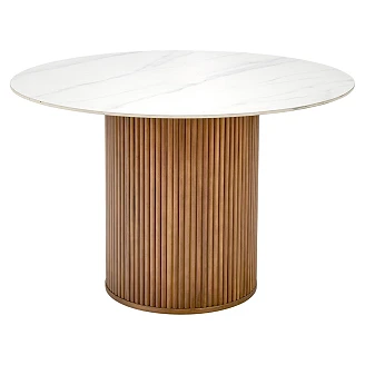 Matbord <strong>Bruxel</strong>  Vit Marmor, Valnöt Ø120 cm