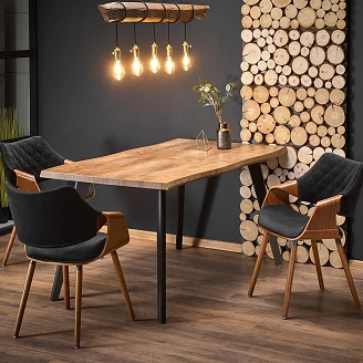 Matbord <strong>Keldy</strong>  Naturlig Ek, Svart 120x80 cm