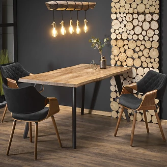 Matbord <strong>Keldy</strong>  Naturlig Ek, Svart 150x90 cm