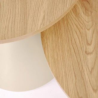 Set med Soffbord Pyllon Ø70 & Ø50 cm Naturlig Ek, Kaschmir