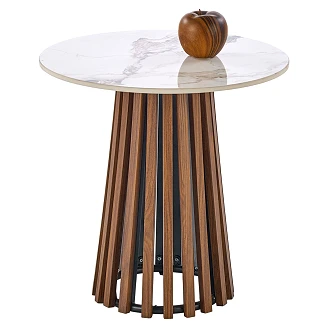 Soffbord <strong>Melix</strong>  Beige Marmor, Valnöt 50x50 cm