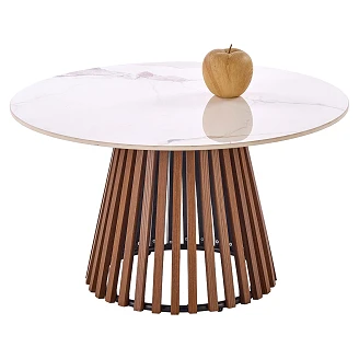 Soffbord <strong>Melix</strong>  Beige Marmor, Valnöt 80x80 cm