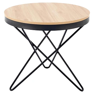 Soffbord <strong>Leyvon</strong>  Naturlig, Svart 60x60 cm