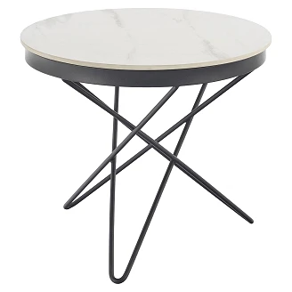 Soffbord <strong>Leyvon</strong>  Vit Marmor, Svart 60x60 cm