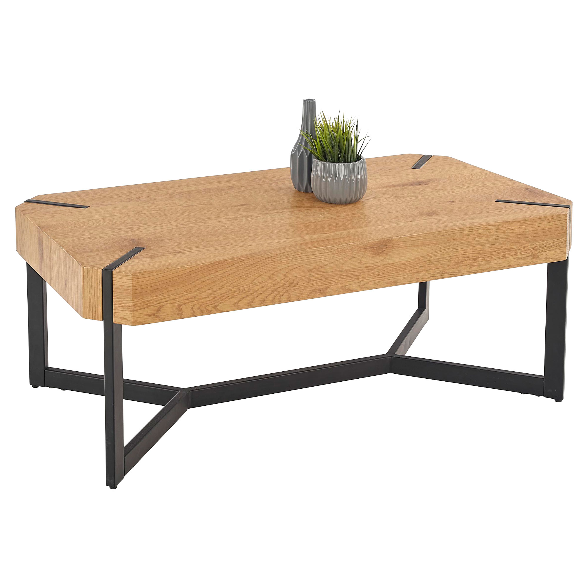 Soffbord Laven Gyllene Ek, Svart 110x60 cm