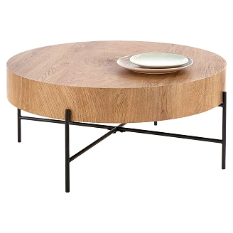 Soffbord <strong>Okle</strong>  Naturlig Ek, Svart Ø80 cm