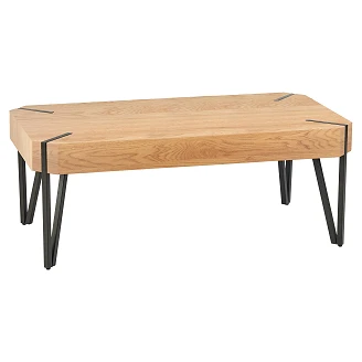 Soffbord Emyla Gyllene Ek, Svart 110x60 cm