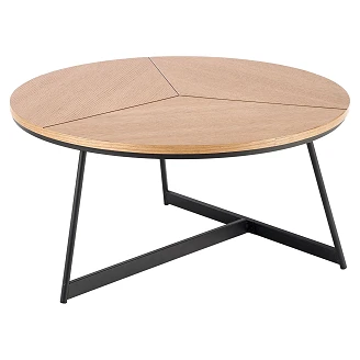 Soffbord <strong>Karvix</strong>  Naturlig Ek, Svart Ø80 cm