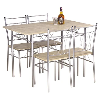 Trädgårdsset med Matbord 110x70 cm & 4 Stolar <strong>Scryv</strong>  Sonoma Ek