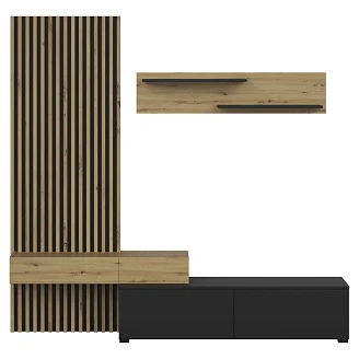 Konsolbord <strong>Velix</strong>  210x210 cm Artisan Ek, Svart