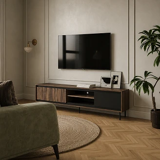 Konsolbord <strong>Zynder</strong>  Valnöt, Svart 180x40 cm