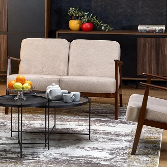 Soffa <strong>Genox</strong>  Beige, Mörk Valnöt 77x120 cm