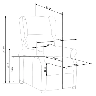 Loungefåtölj <strong>Agvon</strong>  Mörkblå 92x75 cm