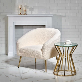 Fåtölj <strong>Ardex</strong>  Kräm, Guld 67x77 cm