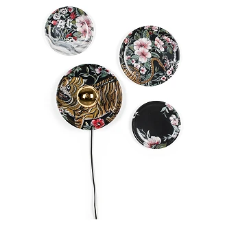 Bold Monkey Set med Vägglampa 4 st <strong>No Food Here</strong>  Svart