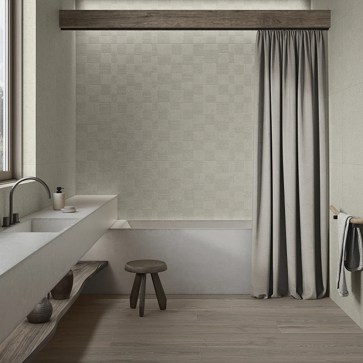 Kakel Washi Cream Textil Matt-Relief 60x120 cm