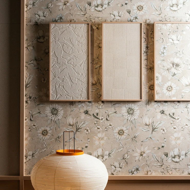 Kakel Washi Cream Blommor Matt 60x120 cm
