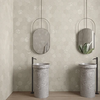 Hexagon Klinker <strong>Koto</strong>  Blommor Matt 14x16 cm