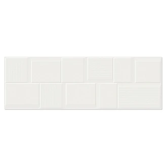 Kakel <strong>Aira</strong>  Vit Block Matt-Relief 30x90 cm