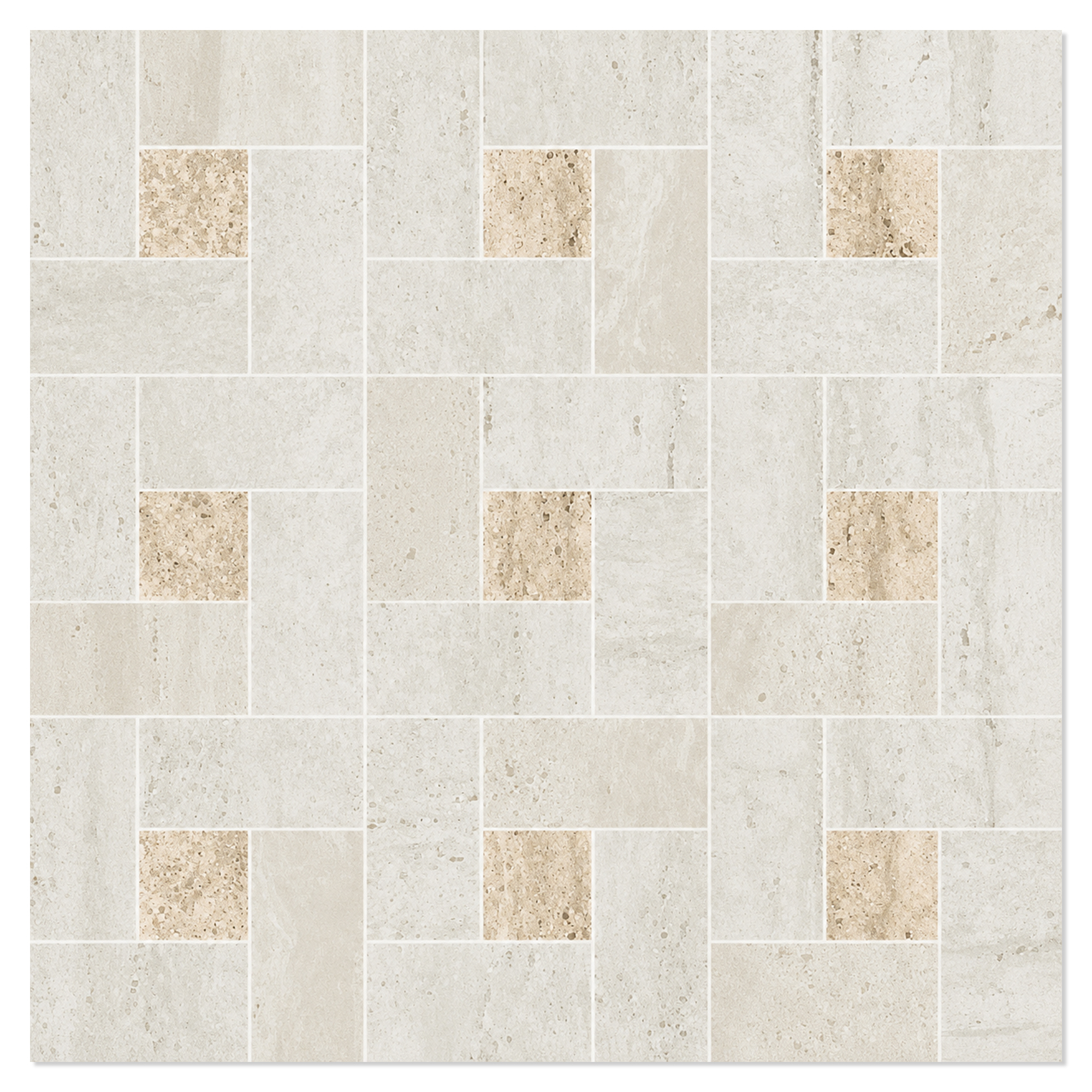 Mosaik Klinker Tivora Vit-Mandel Moduler Matt 30x30 cm