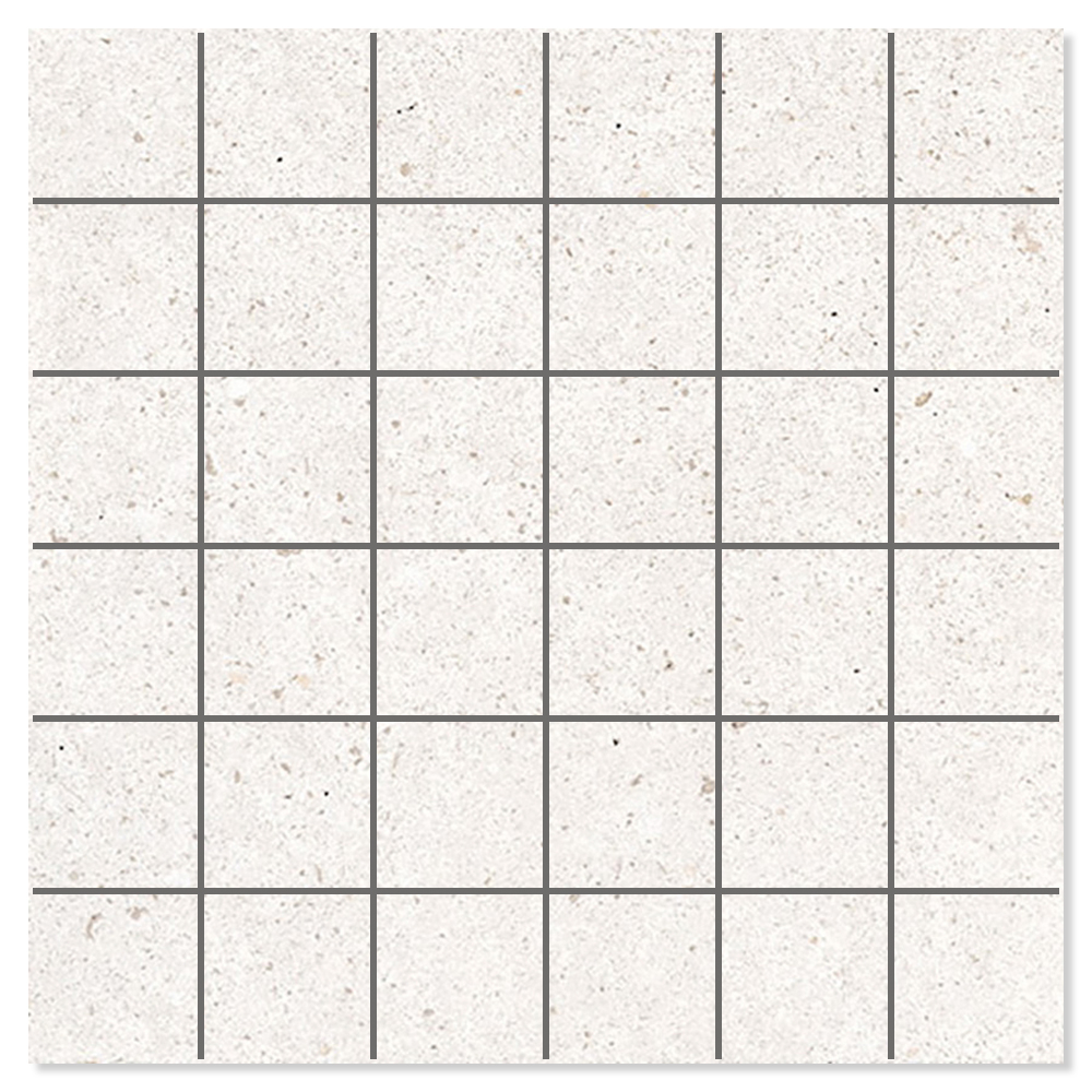 Mosaik Klinker Alvar Natural Vit Matt 30x30 (5x5) cm