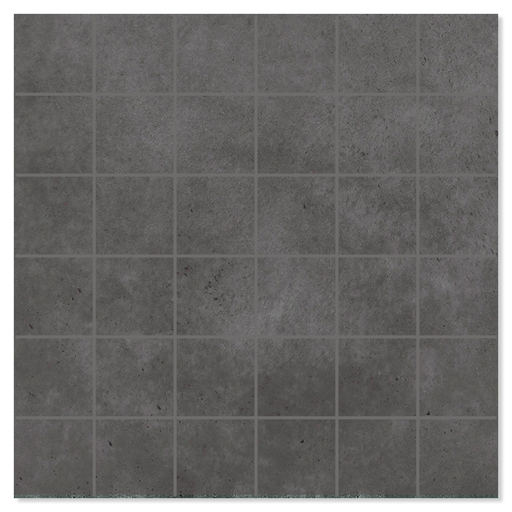 Mosaik Klinker Alvar Raw Svart Matt 30x30 (5x5) cm