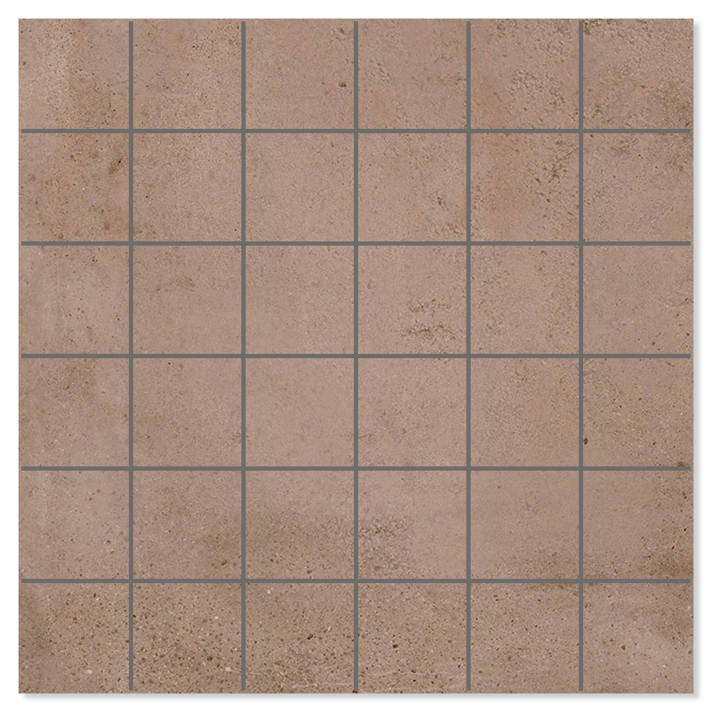 Mosaik Klinker Alvar Raw Brun Matt 30x30 (5x5) cm
