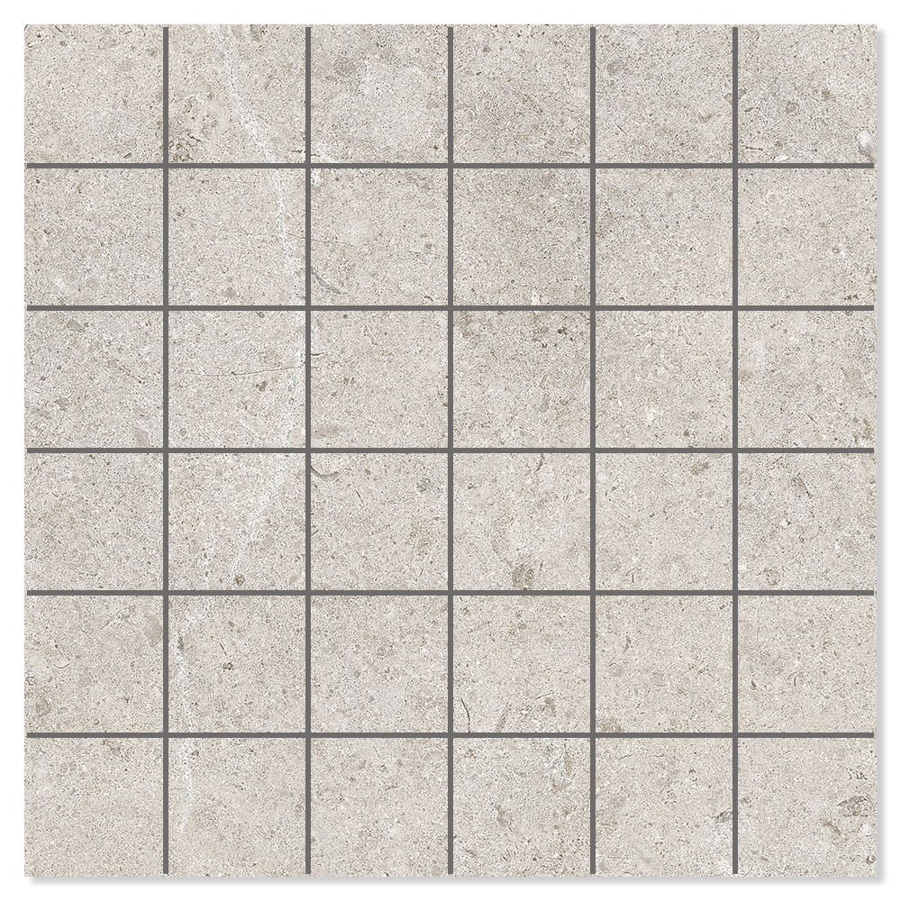 Mosaik Klinker Kalksten Sand Grå Matt 30x30 (5x5) cm