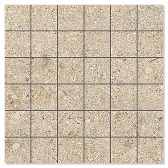 Mosaik Klinker <strong>Kalksten Sand</strong>  Gråbeige Matt 30x30 (5x5) cm