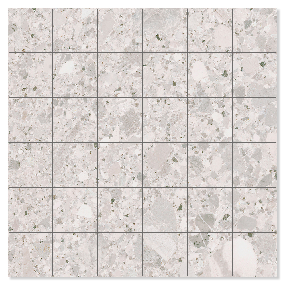 Mosaik Klinker Terrazzo Premio Ljusgrå Matt 30x30 (5x5) cm