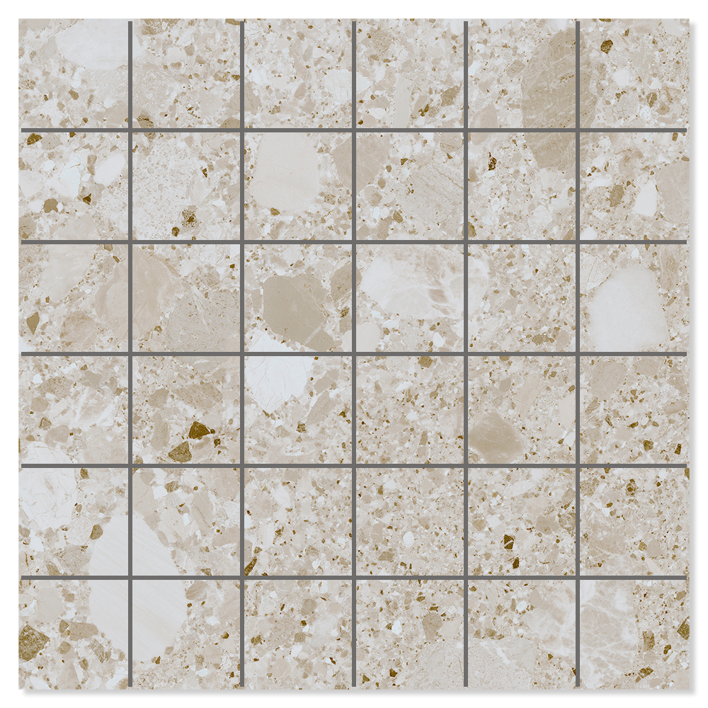 Mosaik Klinker Terrazzo Premio Beige Matt 30x30 (5x5) cm