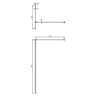 Omnires Duschvägg Marina 8 mm 100x200 cm Krom Blank
