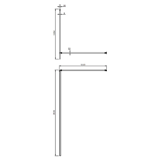 Omnires Duschvägg Marina 8 mm 120x200 cm Krom Blank