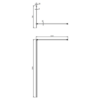 Omnires Duschvägg Marina 8 mm 80x200 cm Svart Matt