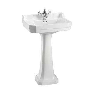 <strong>Burlington</strong>  Tvättställ Edwardian 56 cm Vit med Piedestal Vit