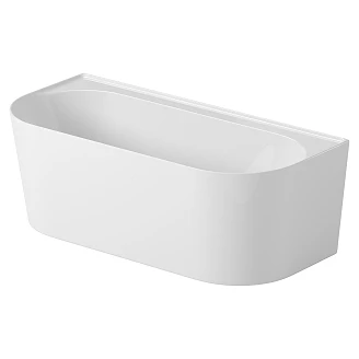 Väggnära Badkar <strong>Nevora</strong>  Vit Blank 170 cm med Hyllkant & Vit Click-Clack Bottenventil