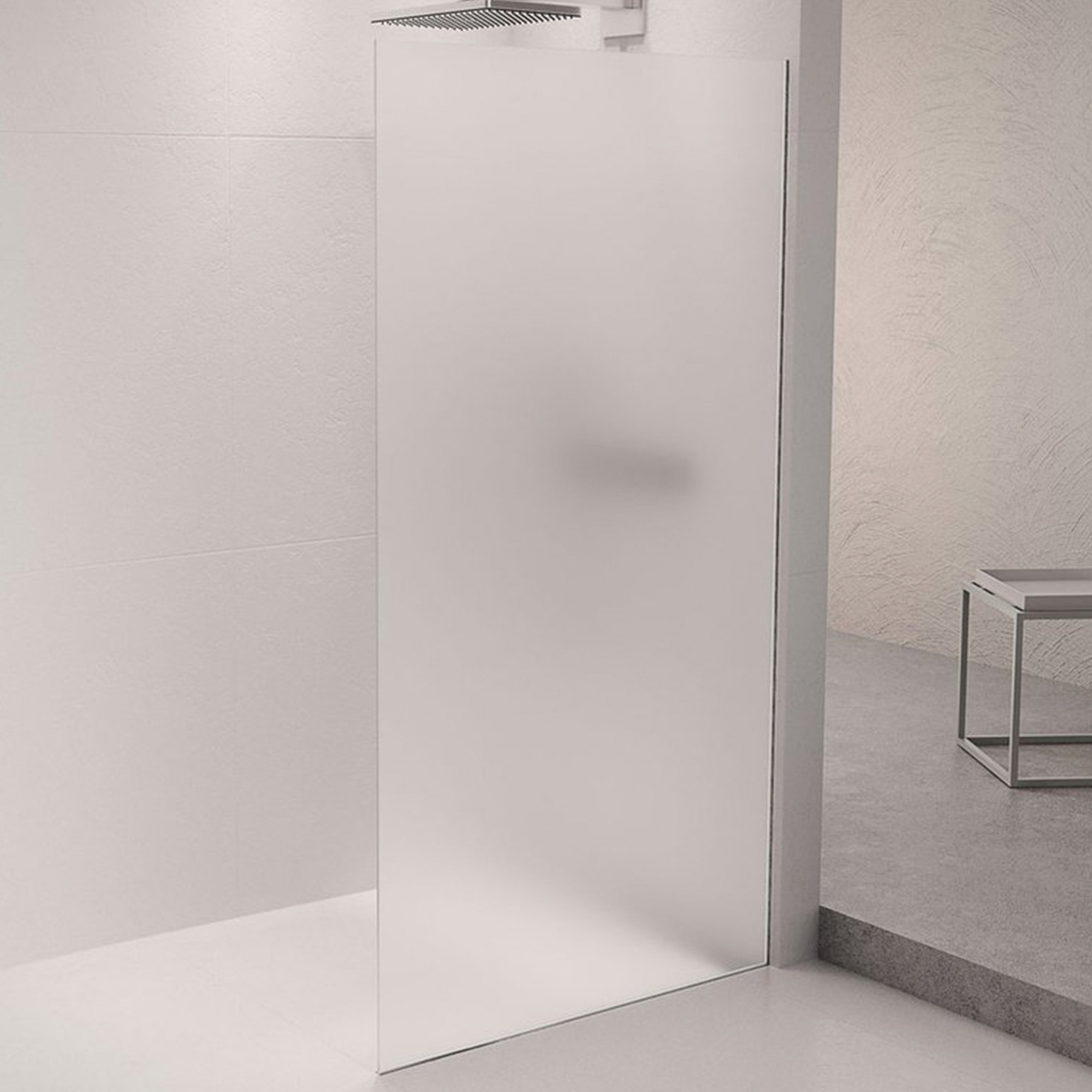 Duschvägg Nami Krom Blank 8 mm 90x210 cm Matt Glas
