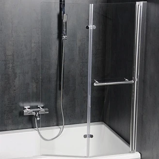 Badkarsvägg Vikbar <strong>Vinga</strong>  Krom Blank 100 cm