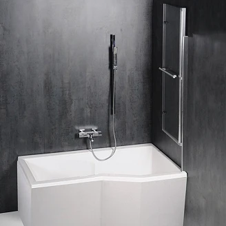 Badkarsvägg Vikbar Vinga Krom Blank 100 cm