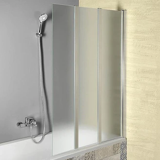 Badkarsvägg Vikbar <strong>Elodie</strong>  Krom Blank 100 cm Matt Glas
