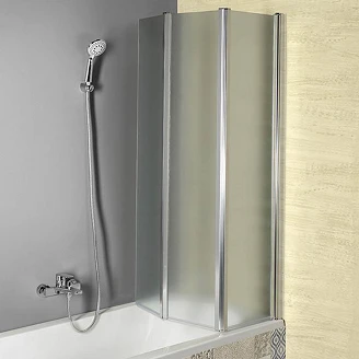 Badkarsvägg Vikbar Elodie Krom Blank 100 cm Matt Glas